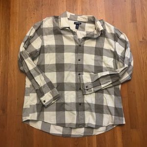 Lands’ End Cotton Flannel Plaid Traditional Fit Shirt XXL 18-18.5